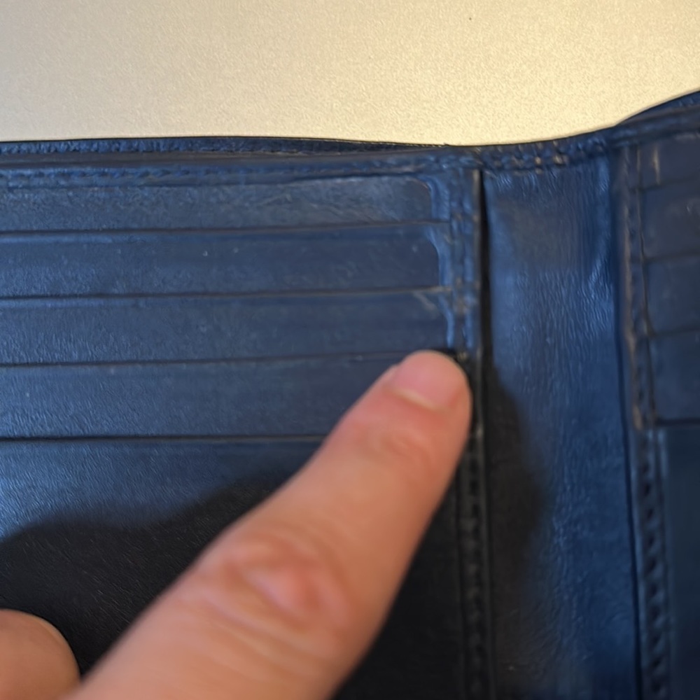 Navy leather Botegga Veneta wallet - Picture 4 of 9